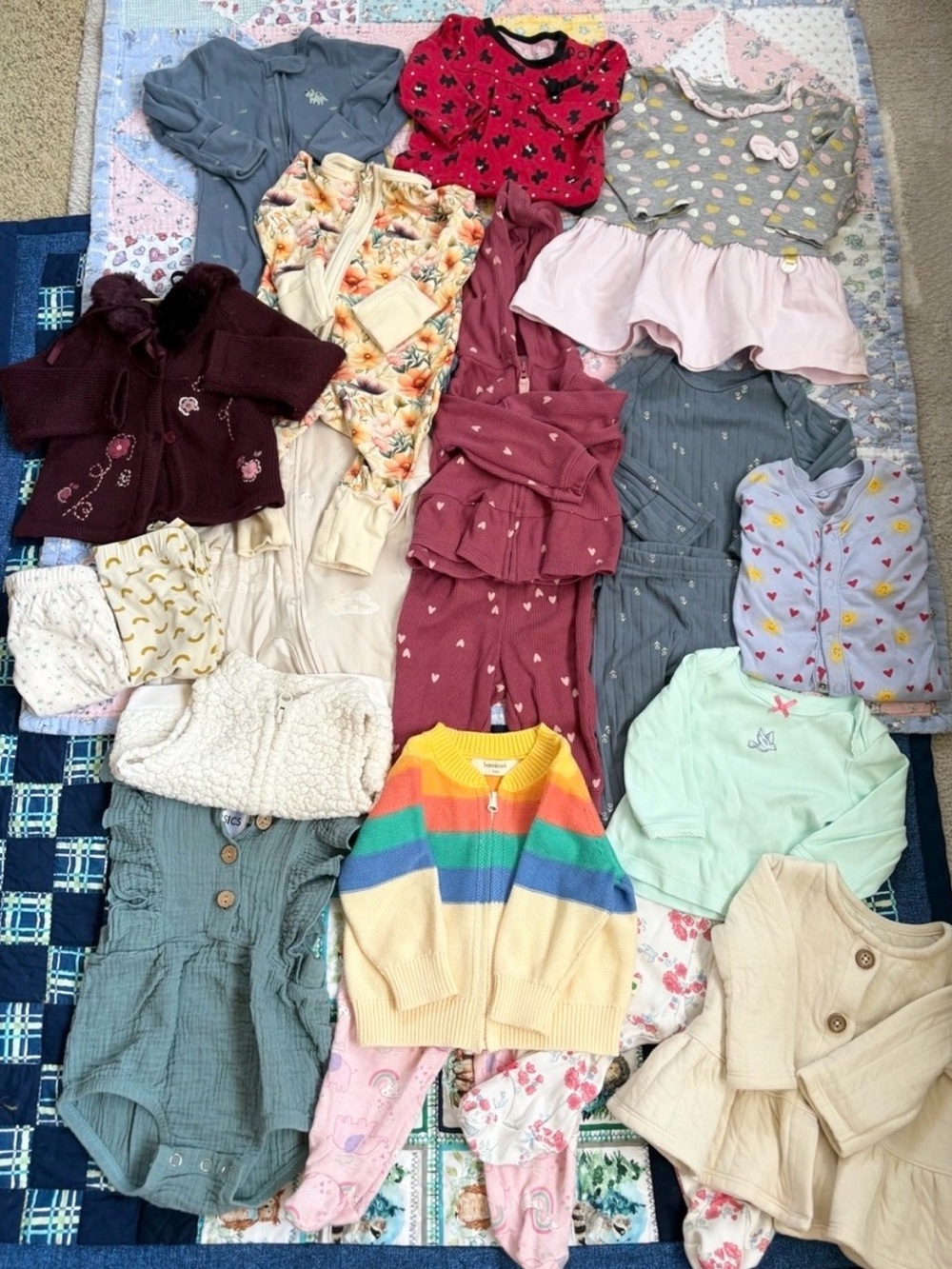 Girls 3–6 Month Fall Clothing Bundle 20 pieces Carter’s Burt’s Bees, etc